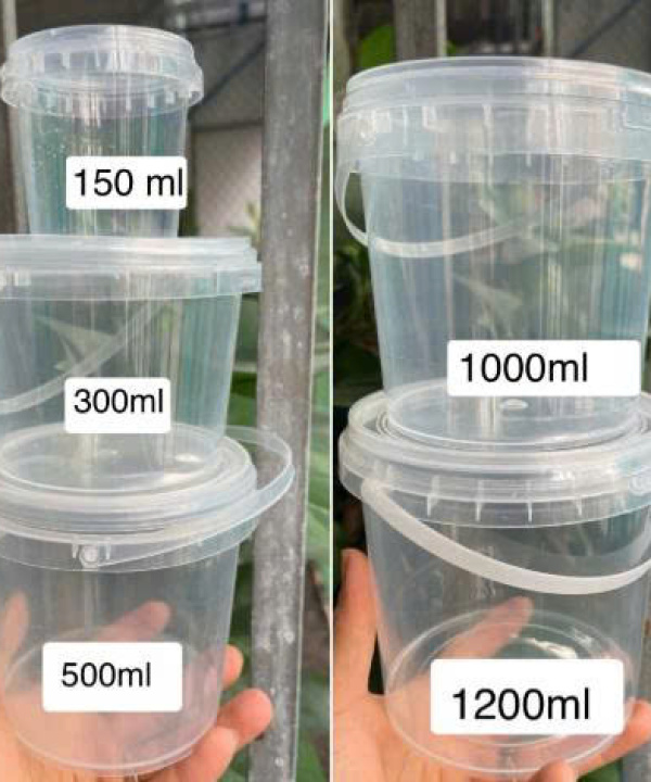 Xô nhựa PP tròn 150ml, 300ml, 500ml, 1000ml, 1200ml