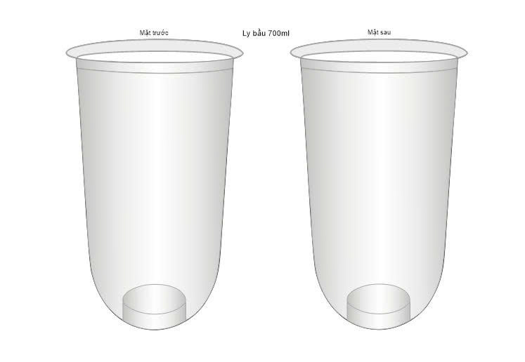 Ly nhựa bầu cầu vồng 700ml
